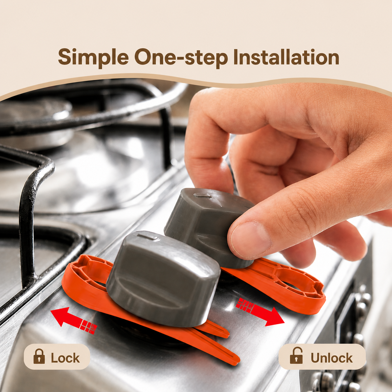 Melivia Gas Stove Knob Locks (2-Pack)