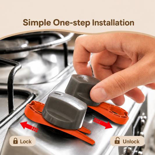 Melivia Gas Stove Knob Locks (4-Pack)