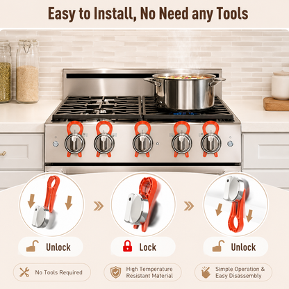 Melivia Gas Stove Knob Locks (2-Pack)