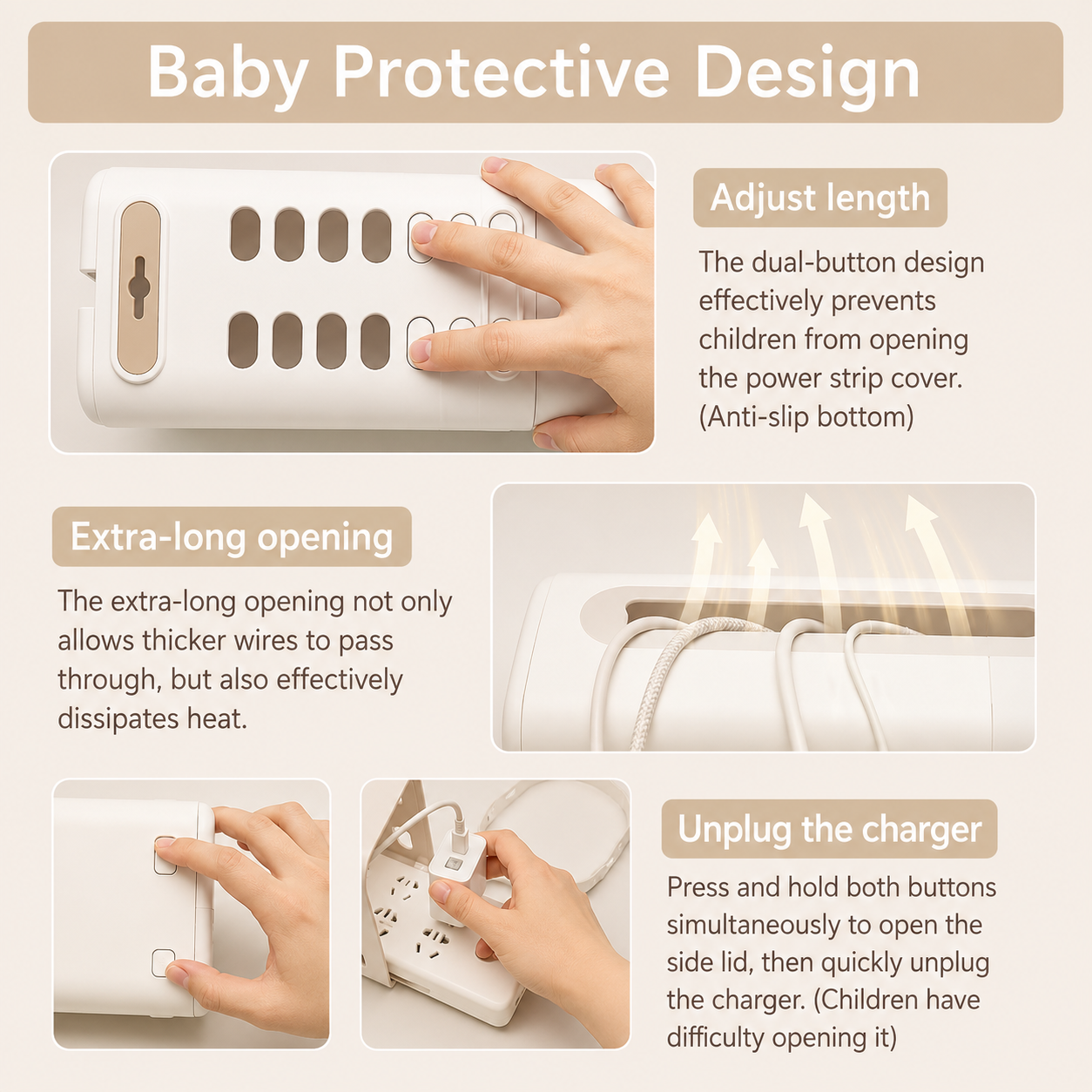 MELIVIA™ Adjustable Power Strip Safety Box
