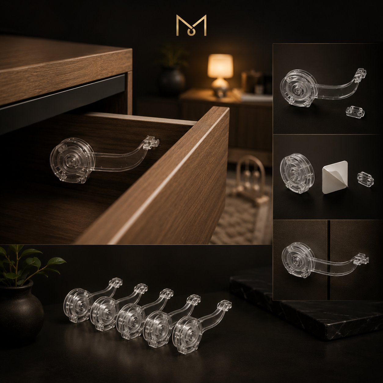 MELIVIA SafeNest™ — Drawer Locks, Pack of 5