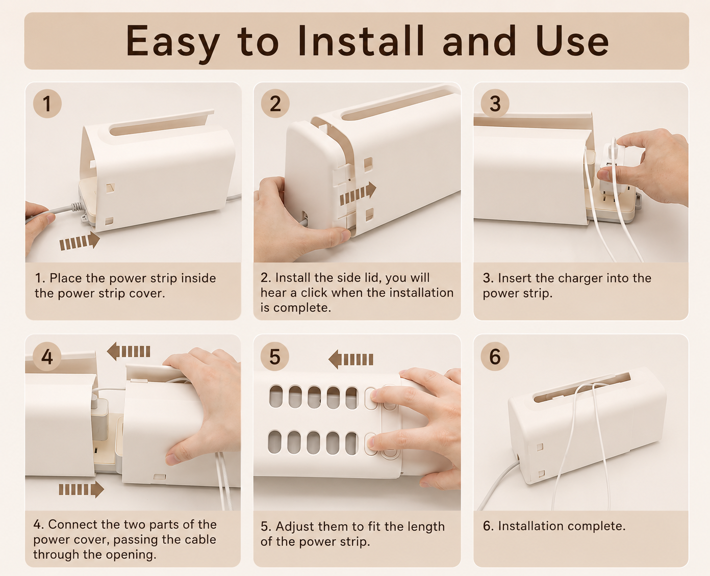 MELIVIA™ Adjustable Power Strip Safety Box