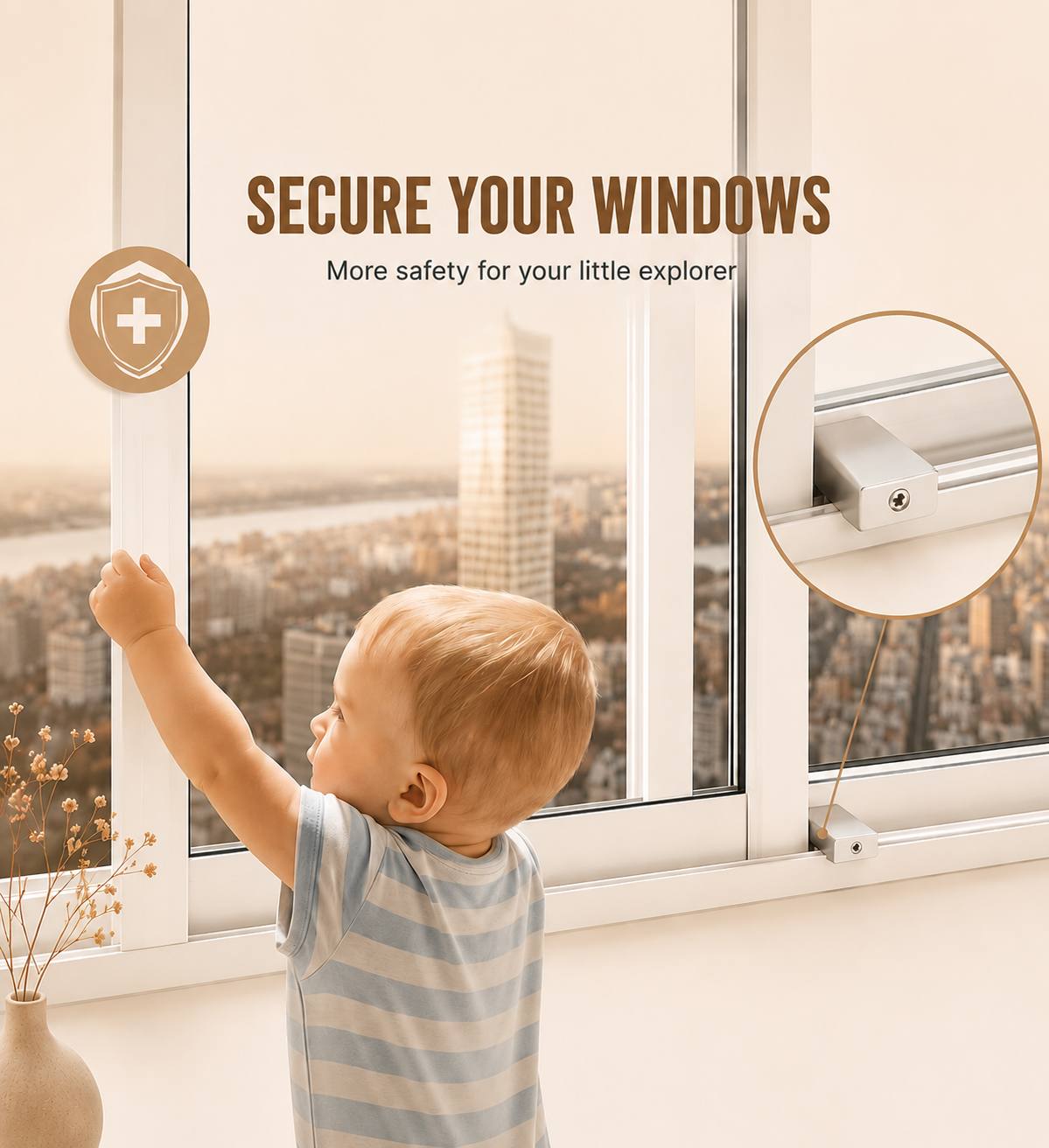MELIVIA™ Adjustable Sliding Window Locks – Pack of 4.