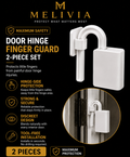 Anti-pinch hinge guard for doors.