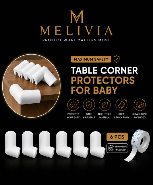 Foam corner guards for furniture and tables.